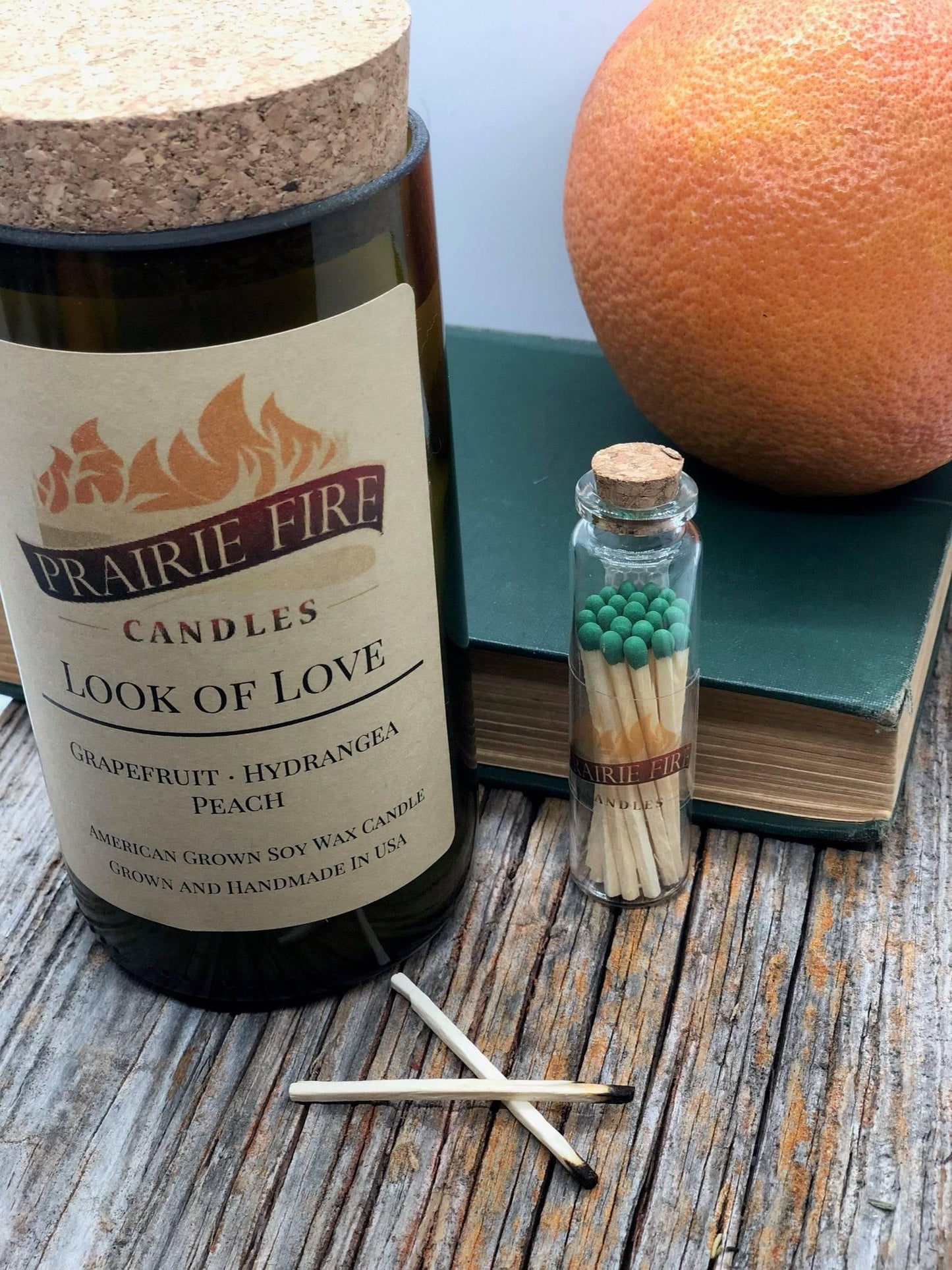 Look of Love Soy Wax Candle | Repurposed Wine Bottle Candle Natural Cork | Handmade in USA Candle | Eco-Friendly Candle | Non-Toxic Soy Candle-1