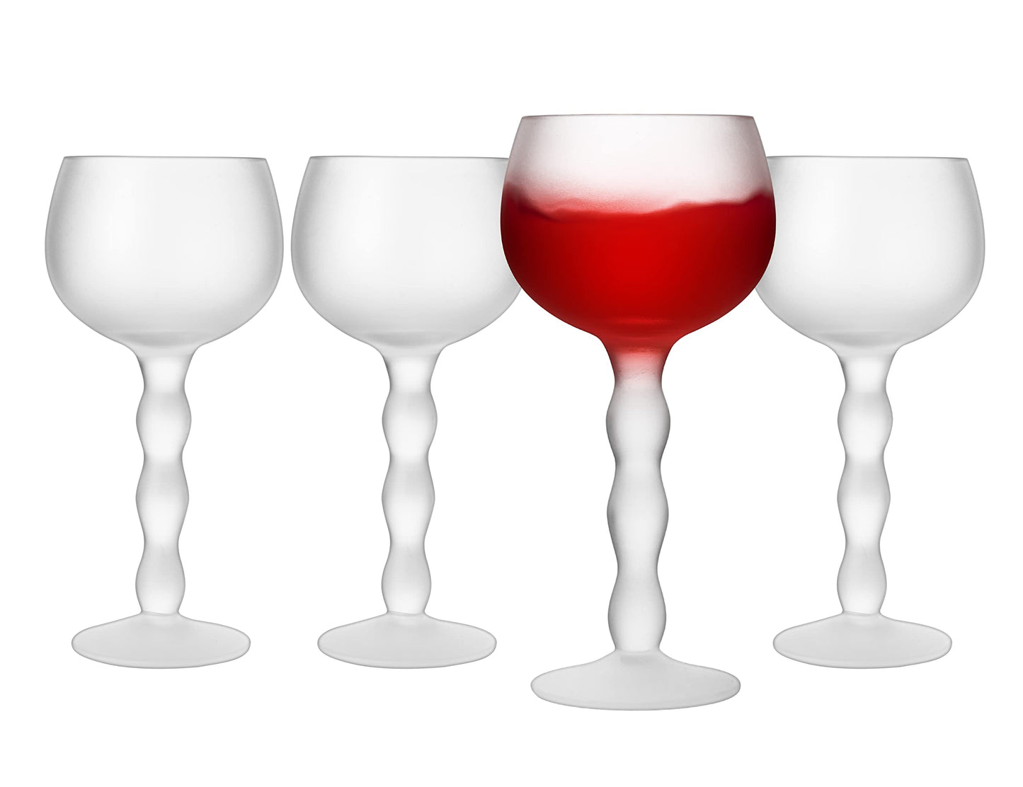 The Wine Savant Aesthetic Cloud Elegant Crystal Wine & Water Glasses, Hand Blown, Premium Trendy Sand Blasted Glasses - Stemmed Red White Wine Glasses, 100% Lead-Free - Pinot Noir - 7 oz Rim-4