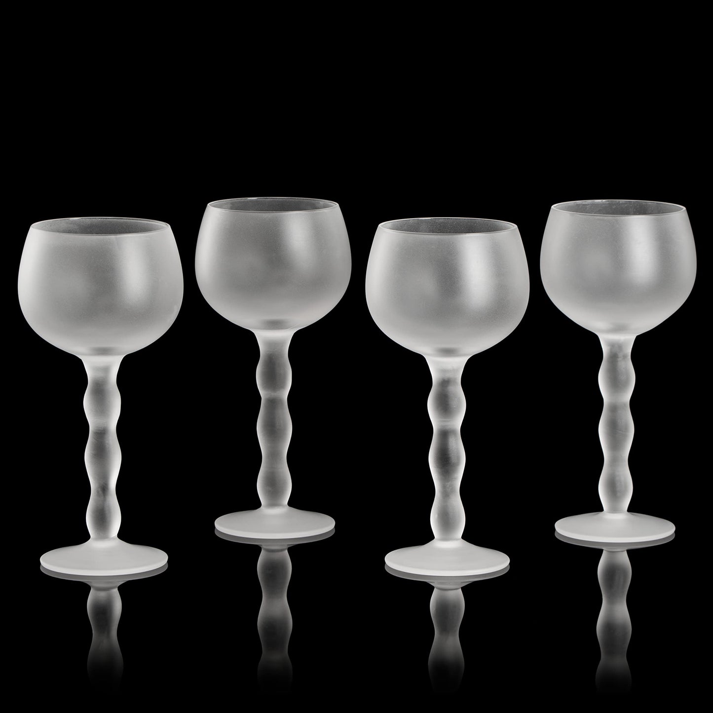 The Wine Savant Aesthetic Cloud Elegant Crystal Wine & Water Glasses, Hand Blown, Premium Trendy Sand Blasted Glasses - Stemmed Red White Wine Glasses, 100% Lead-Free - Pinot Noir - 7 oz Rim-0