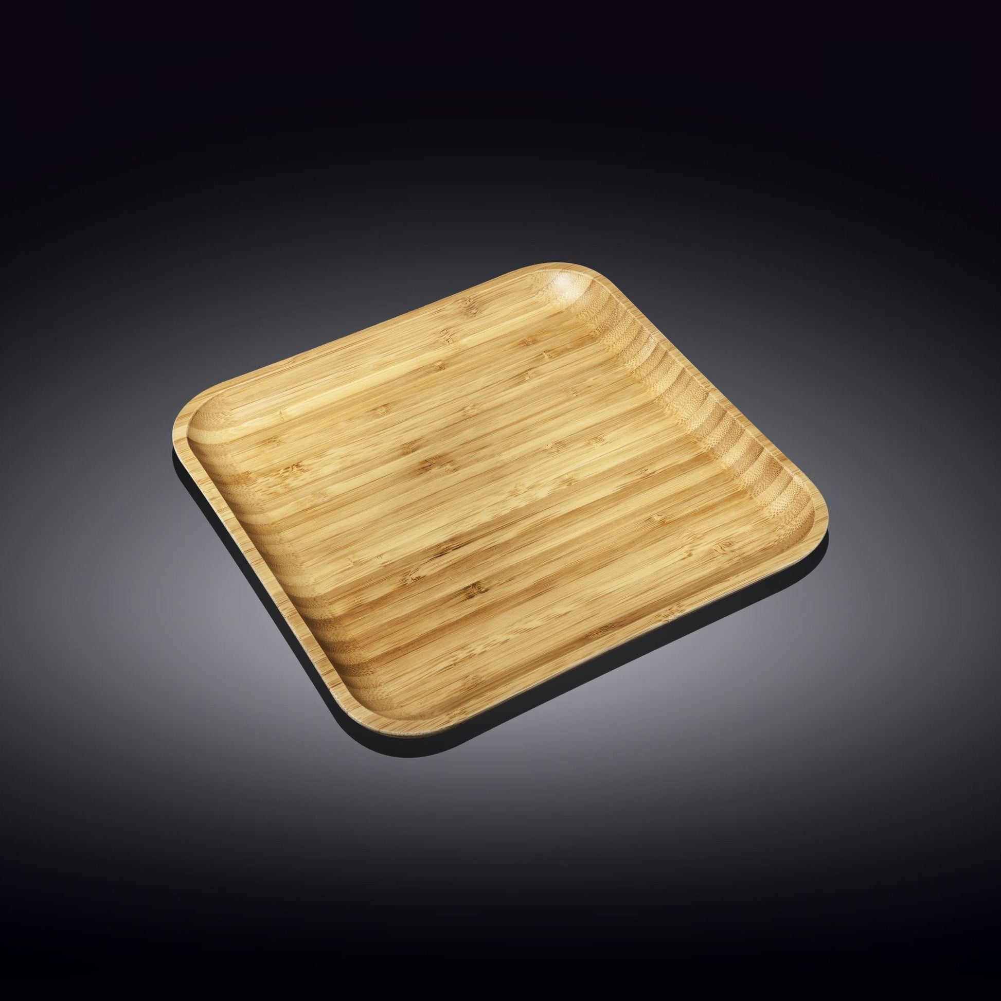 Set Of 6 Bamboo Square Plate 9" inch X 9" inch | For Appetizers / Barbecue-1