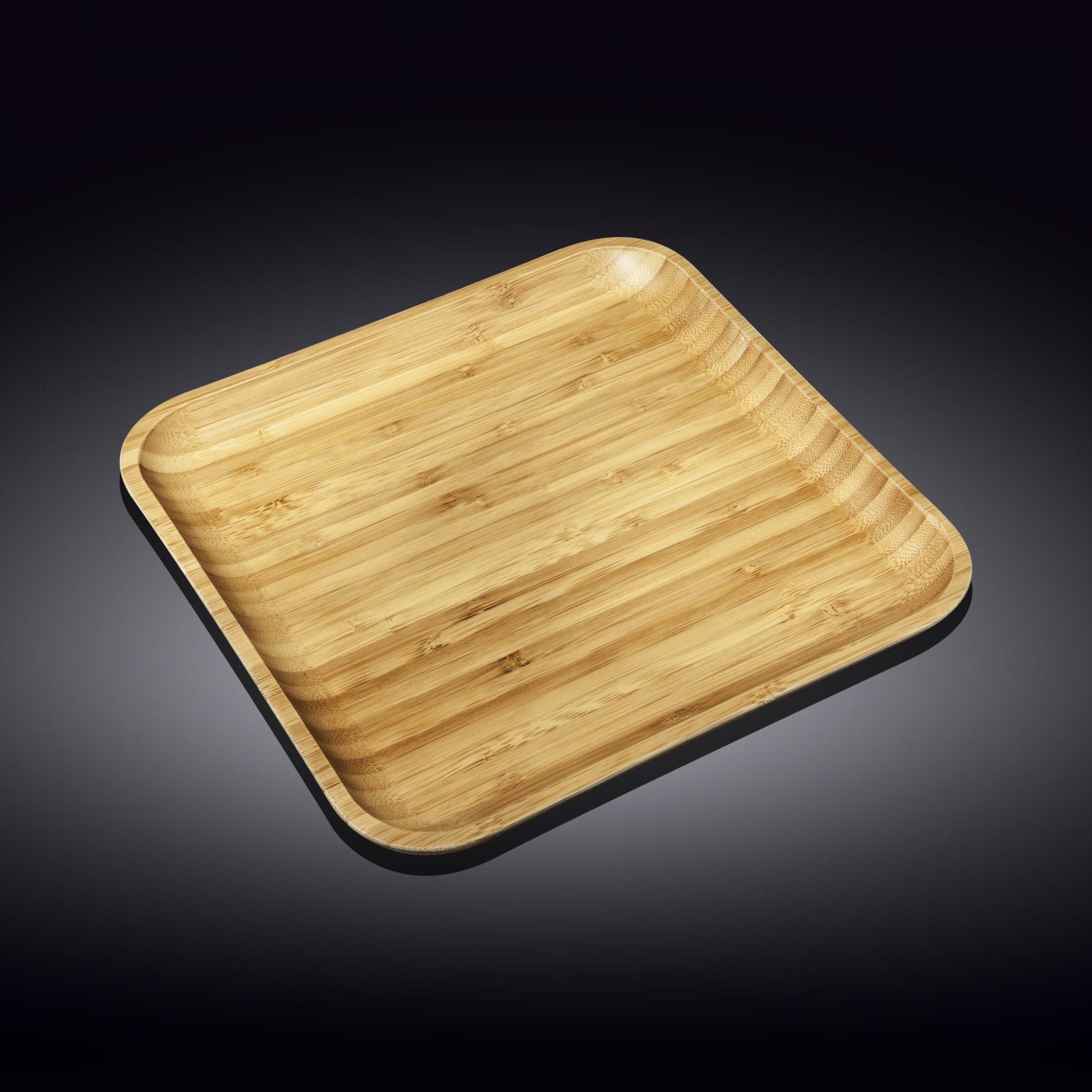 Set Of 3 Bamboo Square Platter 13" inch X 13" inch | For Appetizers / Barbecue / Steak-1