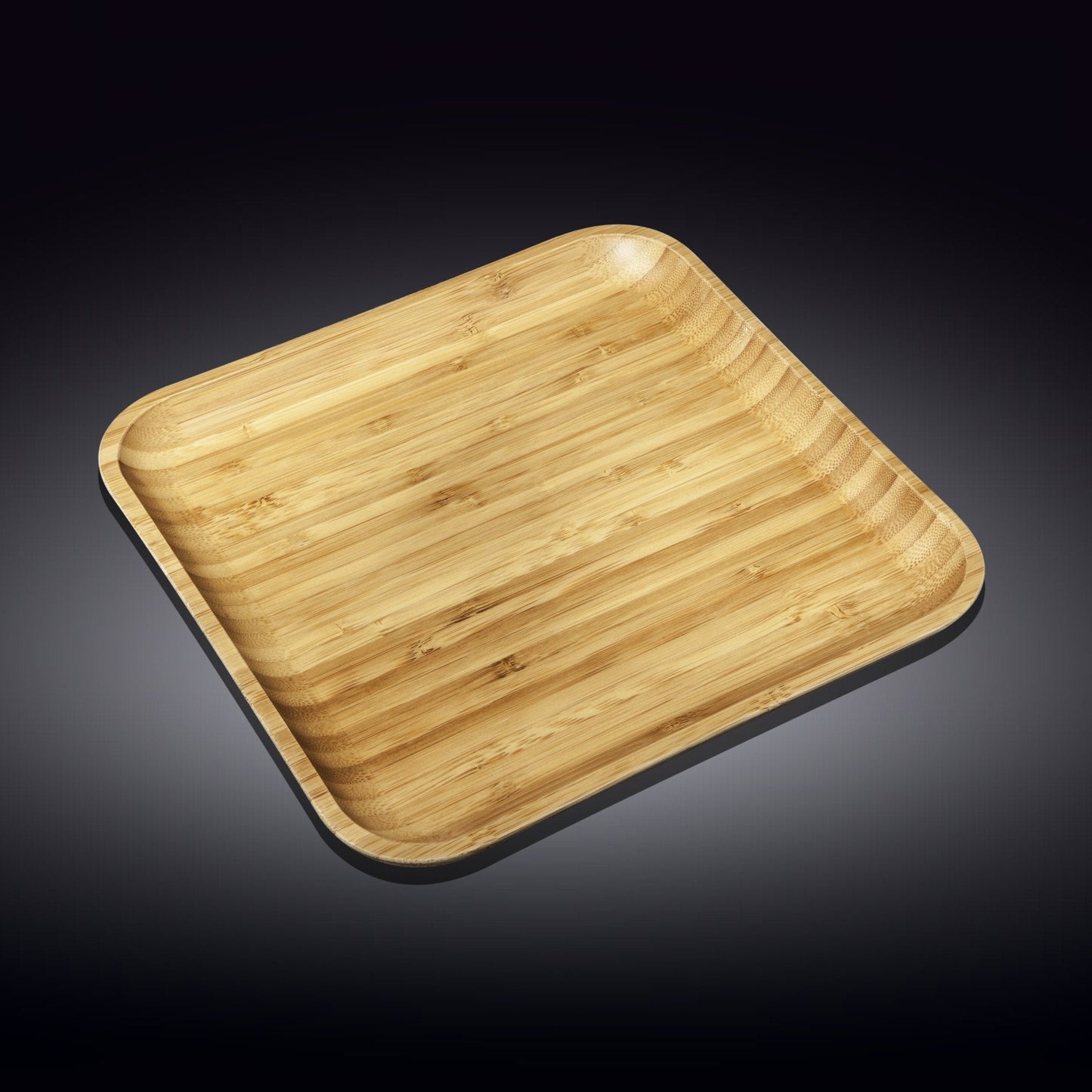 Set Of 3 Bamboo Square Platter 14" inch X 14" inch | For Appetizers / Barbecue / Steak-1