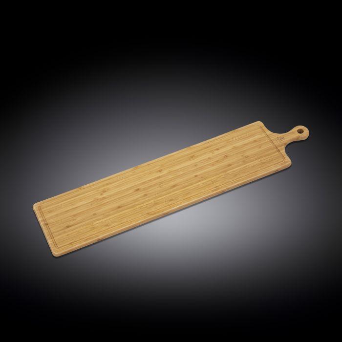 Set Of 2 Bamboo Charcuterie Board With Handle 34.3" inch X 7.9" inch | 87 X 20 Cm-0