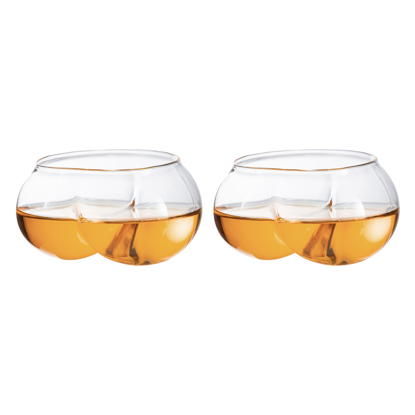 Deez Nuts Drinking Wine & Whiskey Glasses - 2 Set - I love Butts, Couple Mug, Gift for Her, Gift for Him Perfect for Bachelorette Parties, Gag Gift for Men & Women, 7 oz Stemless Bum Glasses-0