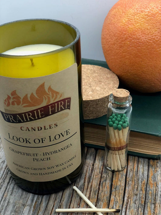 Look of Love Soy Wax Candle | Repurposed Wine Bottle Candle Natural Cork | Handmade in USA Candle | Eco-Friendly Candle | Non-Toxic Soy Candle-0