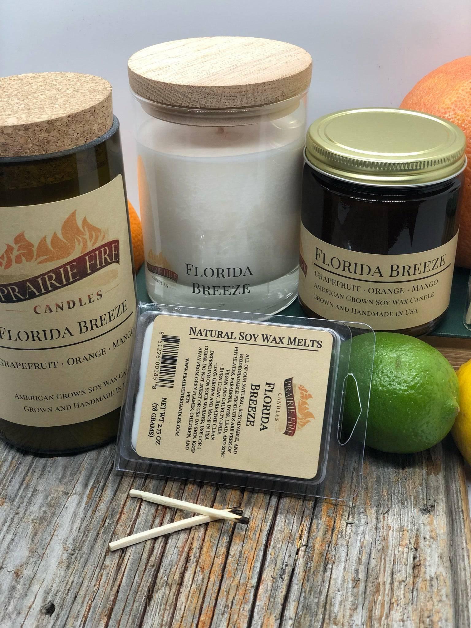 Florida Breeze Soy Wax Candle | Repurposed Wine Bottle Candle Natural Cork | Handmade in USA Candle | Eco-Friendly Candle | Non-Toxic Soy Candle-2