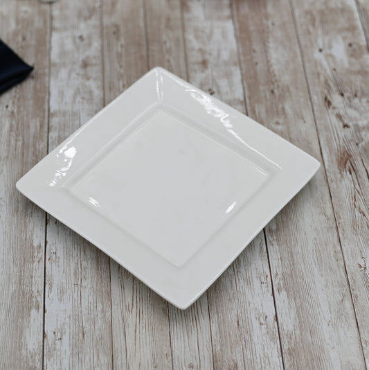 Set Of 3 White Dinner Plate 10" inch X 10" inch| 25 X 25 Cm-0