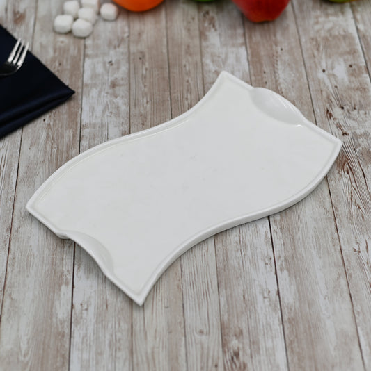 Flat Porcelain White Dish With Handles 10" inch | 26 Cm-0