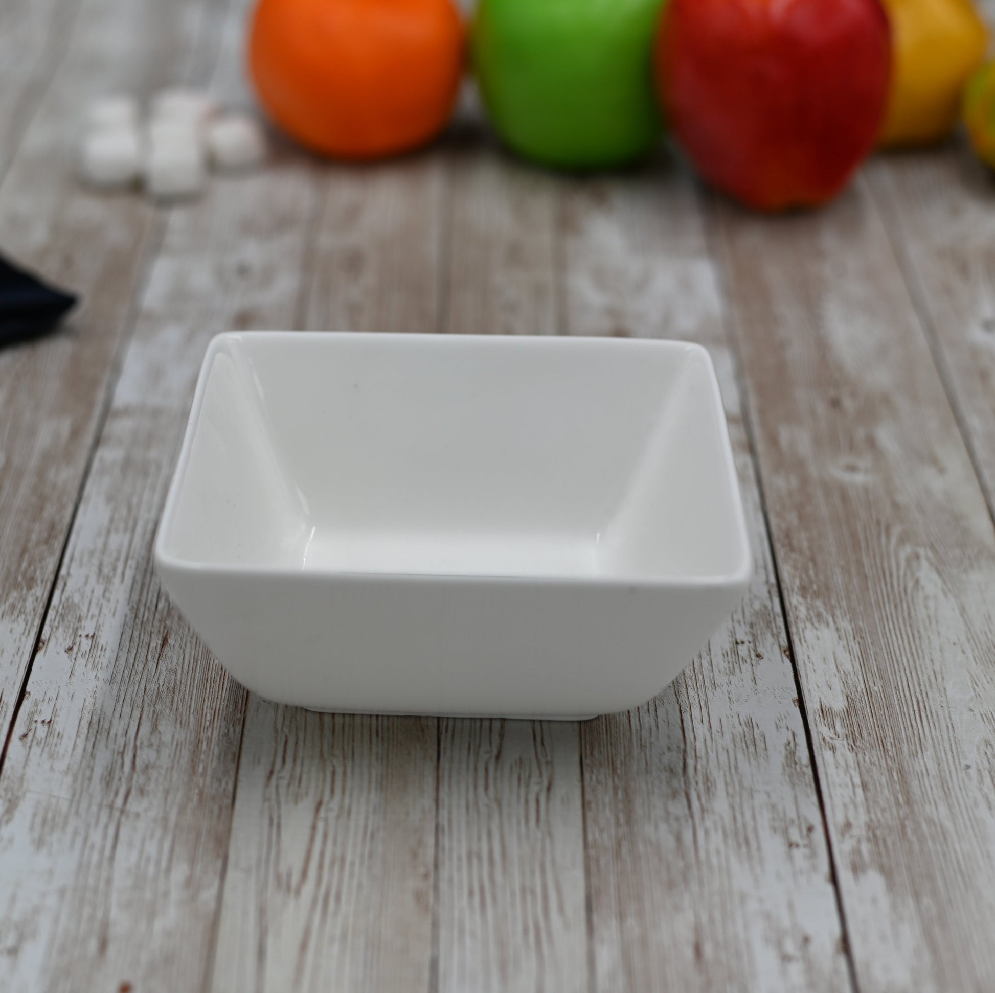 White Square Snack / Sauce Dish 4.75" inch X 4.5" inch X 2.5" inch |11 Fl Oz-0