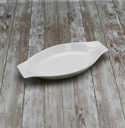 Set Of 3 White Oval Casserole Baking Dish 12" inch | 30 Cm-0