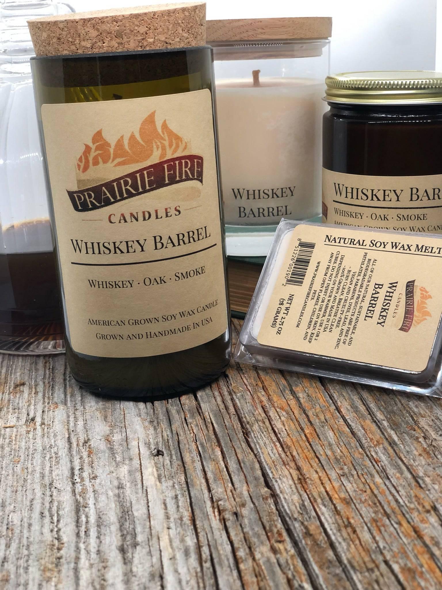 Whiskey Barrel Soy Wax Candle | Repurposed Wine Bottle Candle Natural Cork | Handmade in USA Candle | Eco-Friendly Candle | Non-Toxic Soy Candle-2