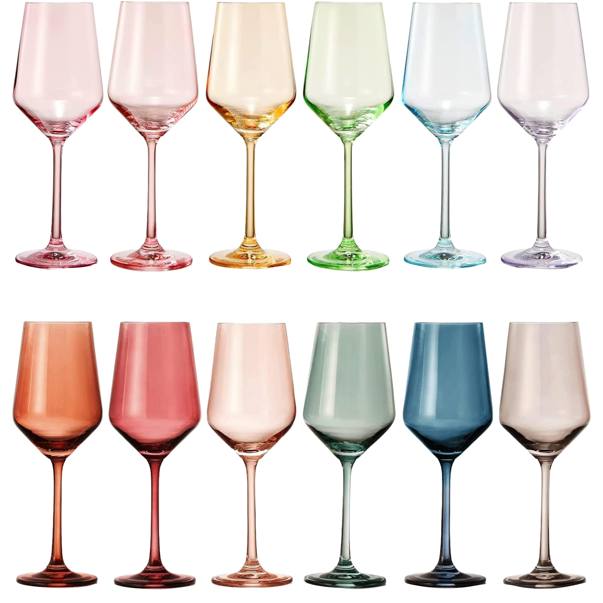 Make Your Own Set Wine Glass SINGLE, Colorful Magenta Colored Large 12 oz Glass, Unique Italian Style Tall for White & Red Wine, Gifts for Mothers Day Gift, Set of 1 Beautiful Glassware (Magenta)-0