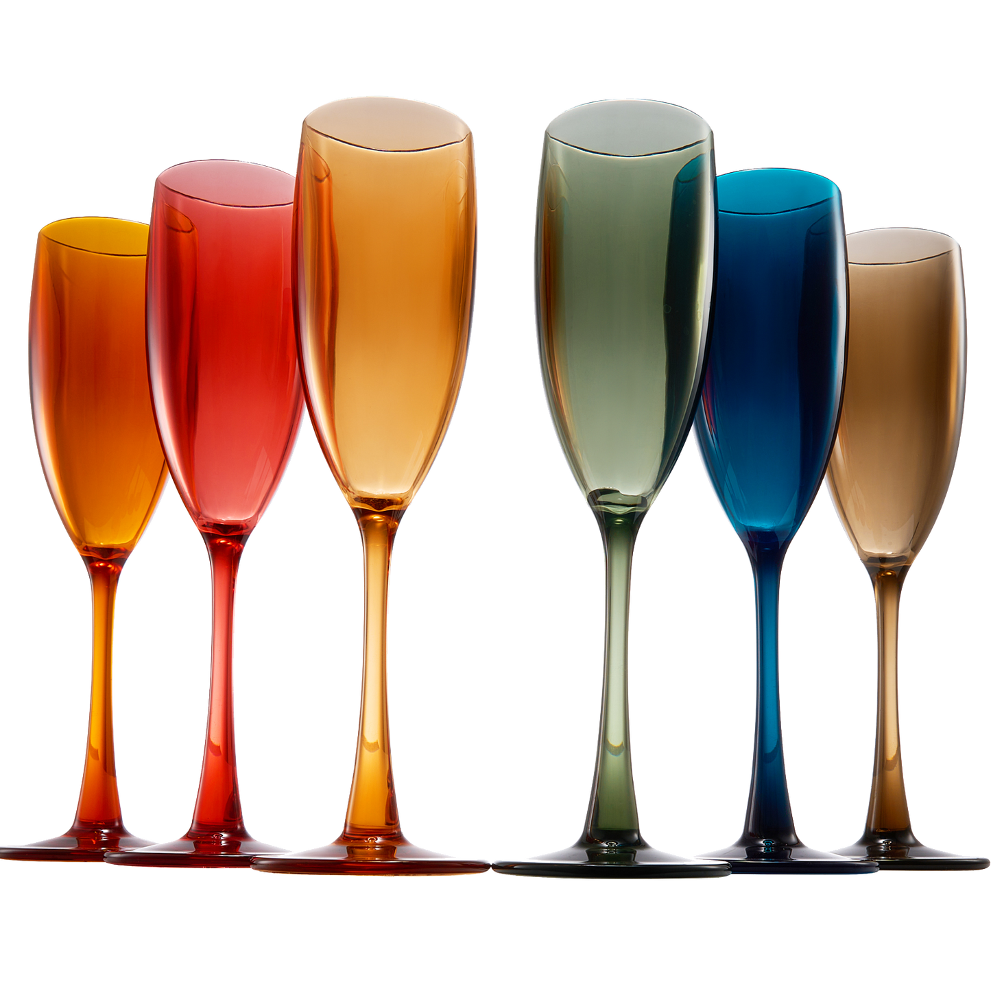 Unbreakable Pastel Color Acrylic Champagne Flutes Glasses | Set of 6 | European Style Toasting Cups 100% Tritan Drinkware, 5 oz Dishwasher Safe BPA-free plastic, Perfect for Wedding, Poolside Outdoors-0