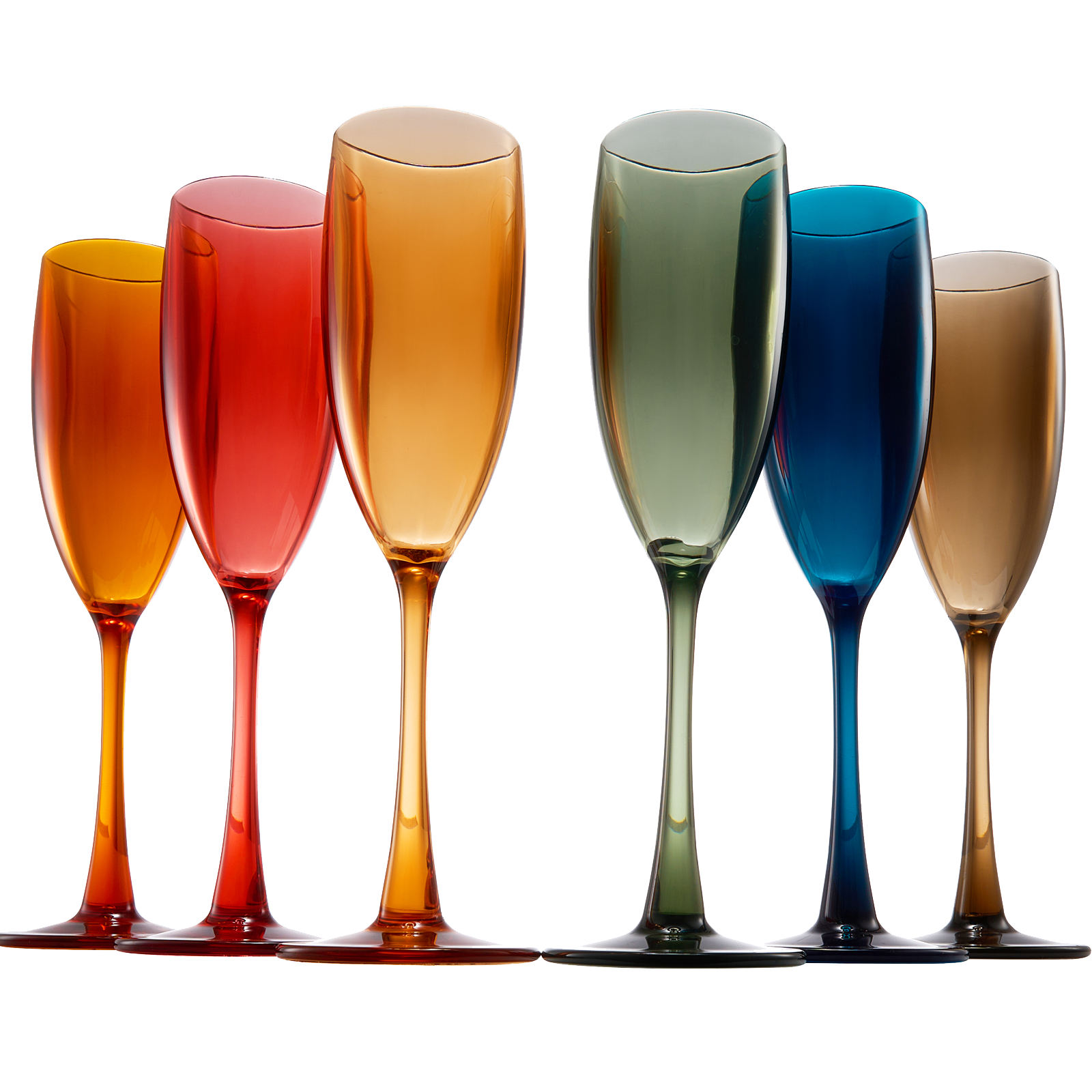 Unbreakable Pastel Color Acrylic Champagne Flutes Glasses | Set of 6 | European Style Toasting Cups 100% Tritan Drinkware, 5 oz Dishwasher Safe BPA-free plastic, Perfect for Wedding, Poolside Outdoors-0