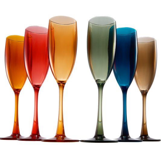 Unbreakable Pastel Color Acrylic Champagne Flutes Glasses | Set of 6 | European Style Toasting Cups 100% Tritan Drinkware, 5 oz Dishwasher Safe BPA-free plastic, Perfect for Wedding, Poolside Outdoors-0