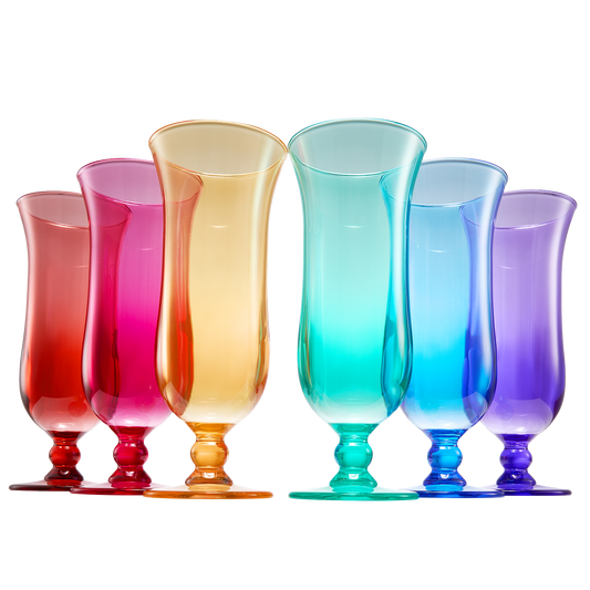 Unbreakable Color Hurricane Glasses | Set of 6 | 100% Tritan Drinkware, 14 oz Acrylic Dishwasher Safe Shatterproof BPA-free plastic, Reusable Pina Colada, Cocktail Margarita Tropical Party Drinkware-0