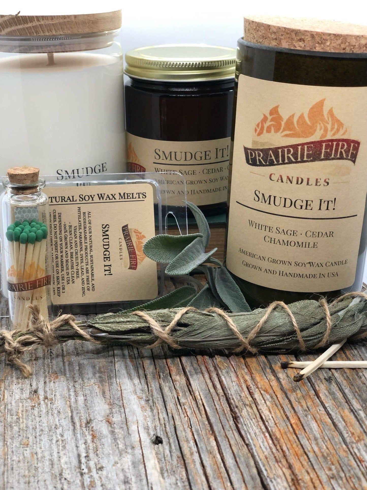 Smudge It! Soy Wax Candle | Repurposed Wine Bottle Candle Natural Cork | Handmade in USA Candle | Eco-Friendly Candle | Non-Toxic Soy Candle-1