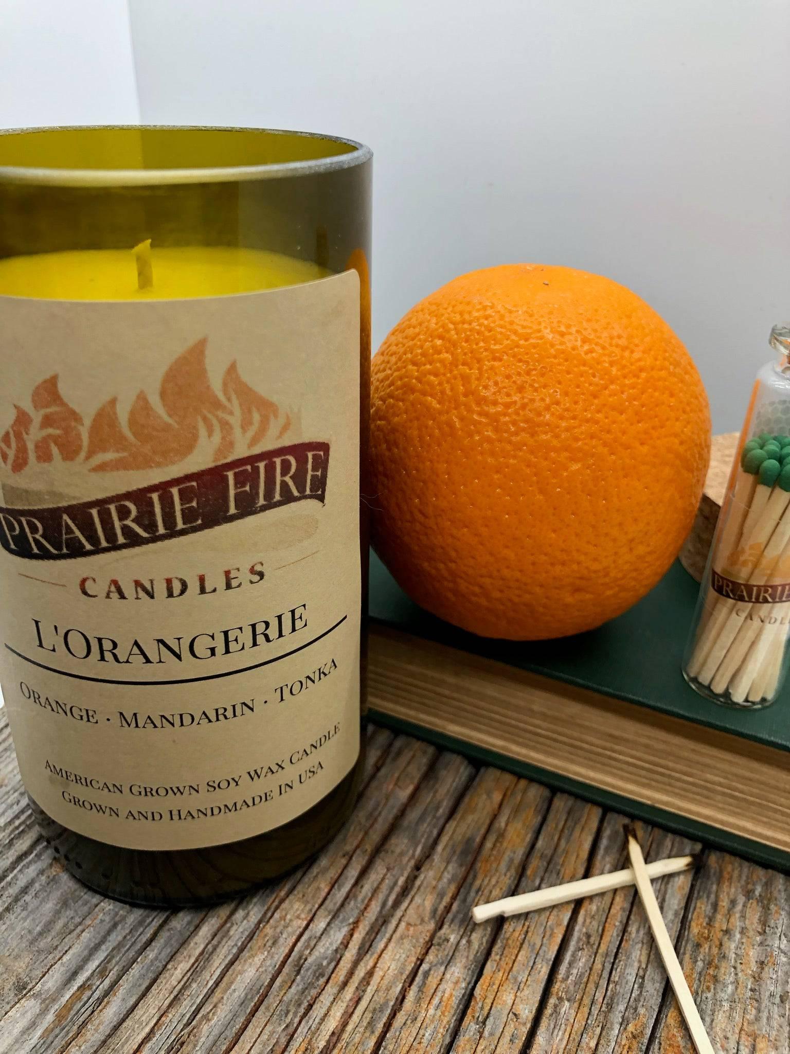 L'Orangerie Soy Wax Candle | Repurposed Wine Bottle Candle Natural Cork | Handmade in USA Candle | Eco-Friendly Candle | Non-Toxic Soy Candle-0