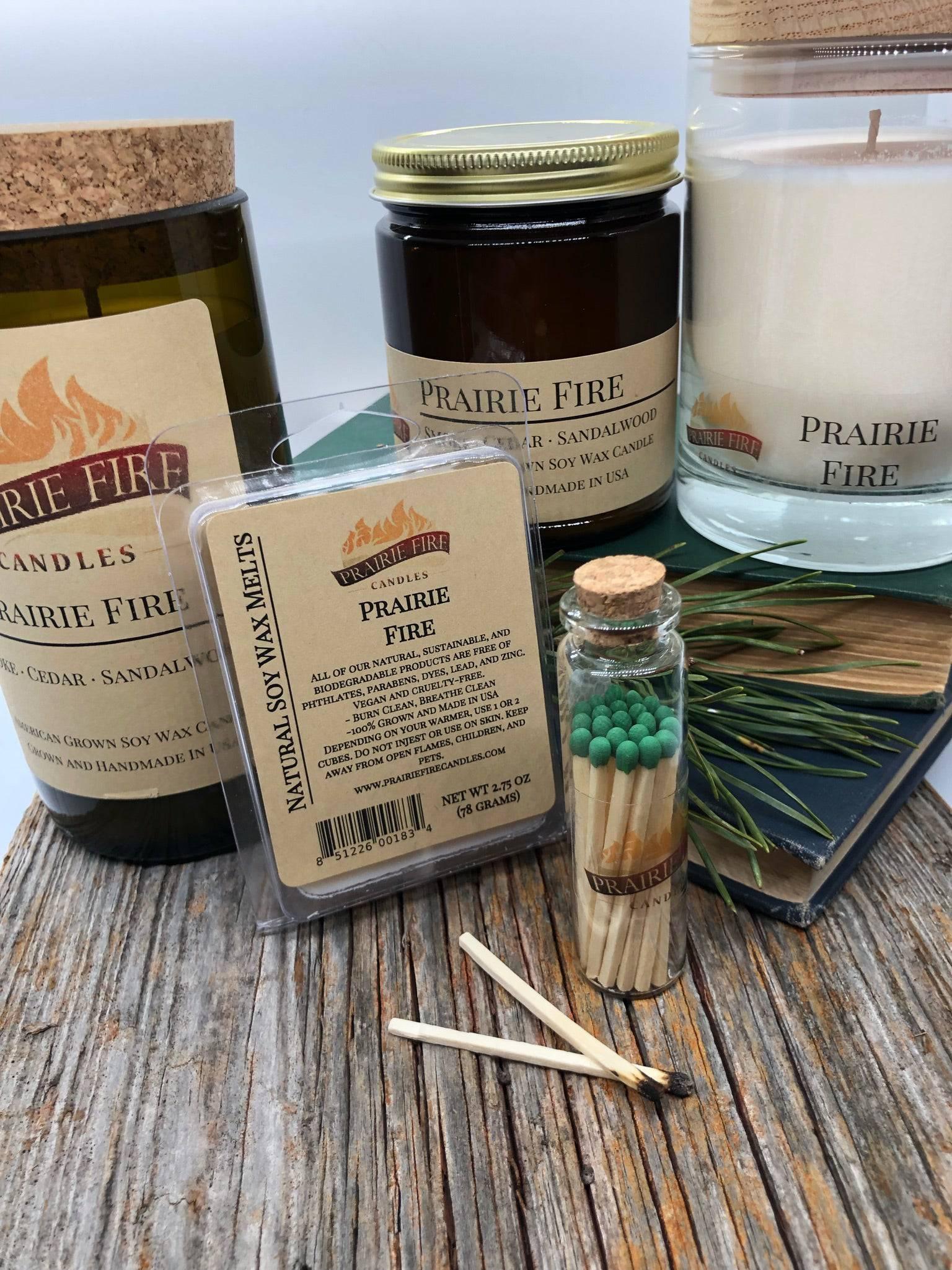 Prairie Fire Soy Wax Candle | Repurposed Wine Bottle Candle Natural Cork | Handmade in USA Candle | Eco-Friendly Candle | Non-Toxic Soy Candle-2