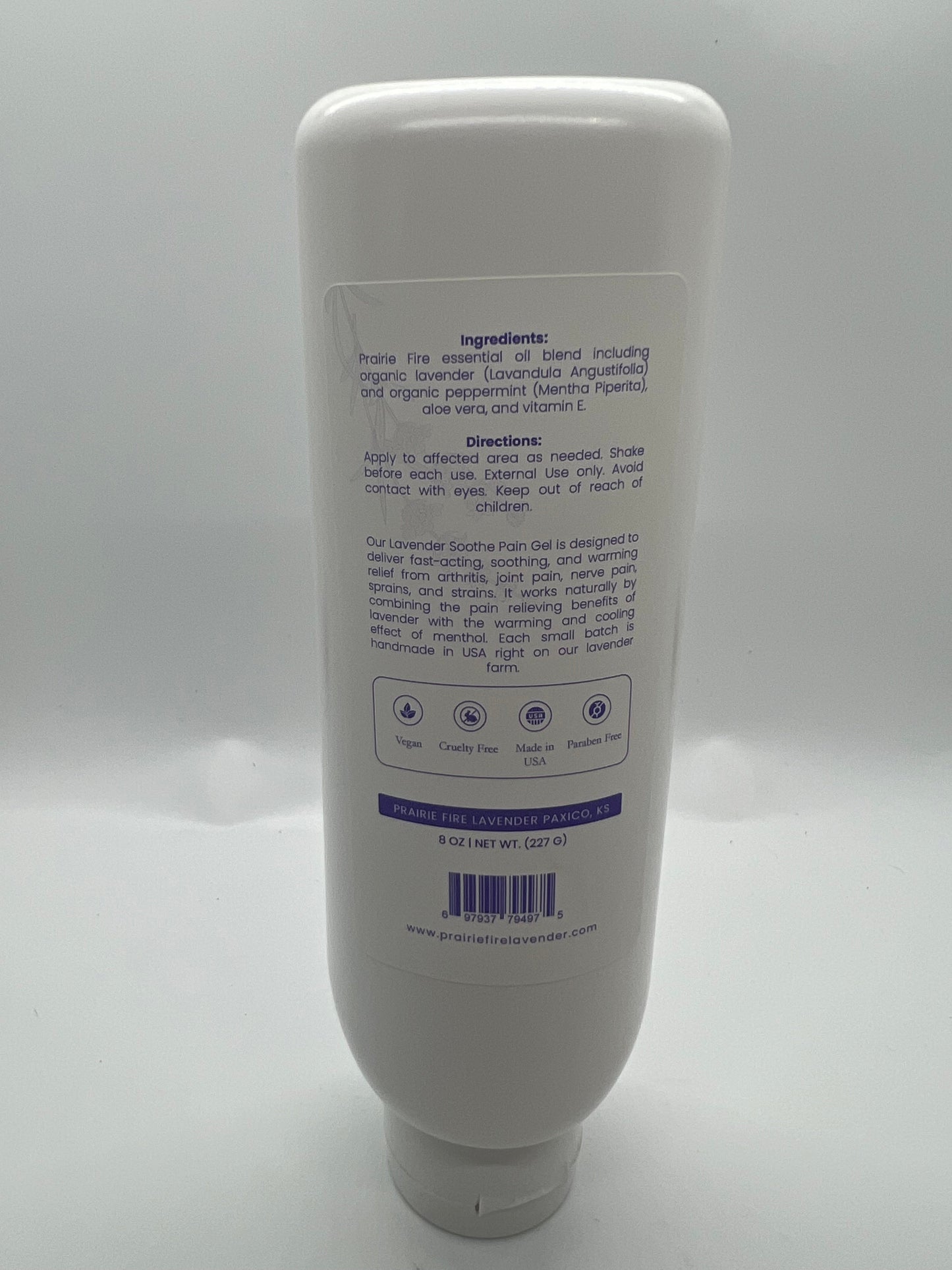 Lavender & Menthol Soothe Pain Gel - 8 oz. (Prairie Fire Lavender Farm Richter's)-1