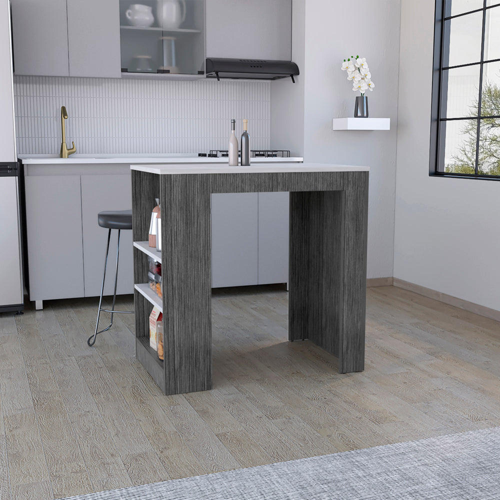 Kitchen Island Doyle,Kitchen Island, Smokey Oak / Ibiza Marble, Smokey Oak / Ibiza Marble Finish-0