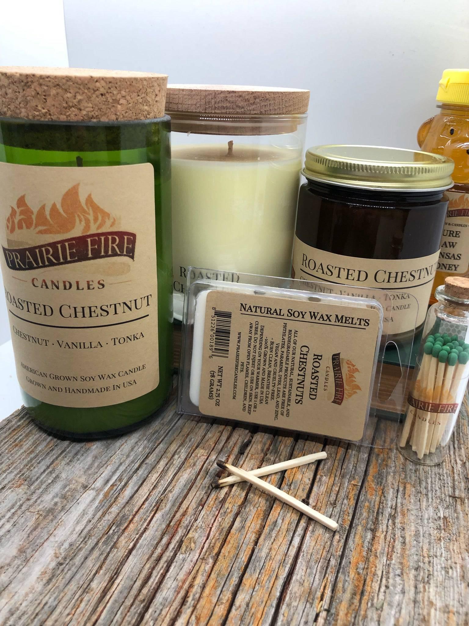 Roasted Chestnut Soy Wax Candle | Repurposed Wine Bottle Candle Natural Cork | Handmade in USA Candle | Eco-Friendly Candle | Non-Toxic Soy Candle-2