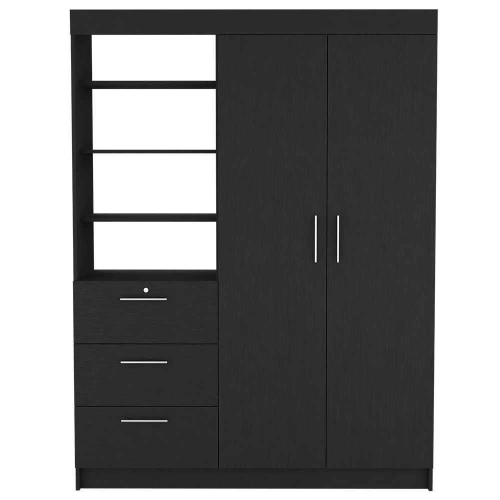 Armoire Rumanu, Three Drawers, Black Wengue Finish-4