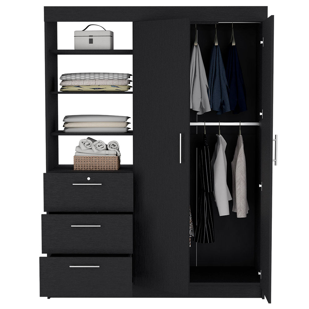 Armoire Rumanu, Three Drawers, Black Wengue Finish-3