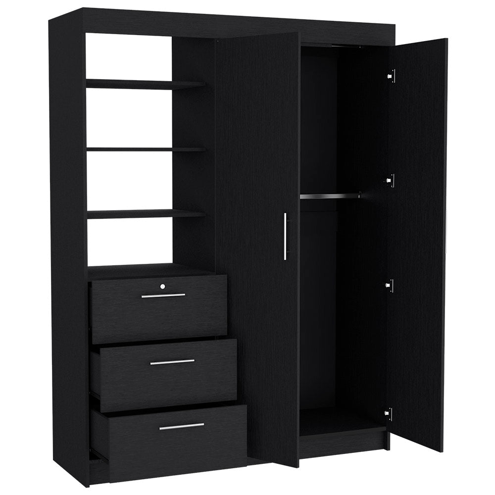 Armoire Rumanu, Three Drawers, Black Wengue Finish-5