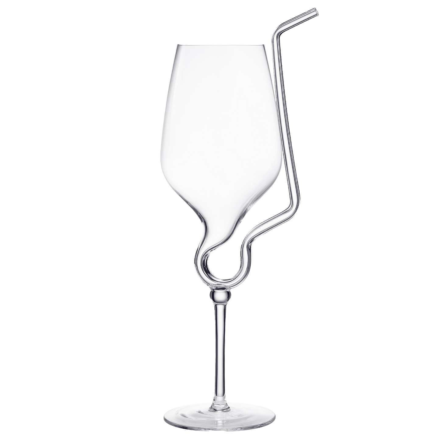 Straw Wine Glass, Spiral Vampire Wine Glass | 16oz | Stemmed Wine Glasses With A Built-In Straw, Creative Cocktail Glassware - Champagne, Gin & Tonic, Juice, Water - Ideal Birthday Cup, Gift, Wedding-0