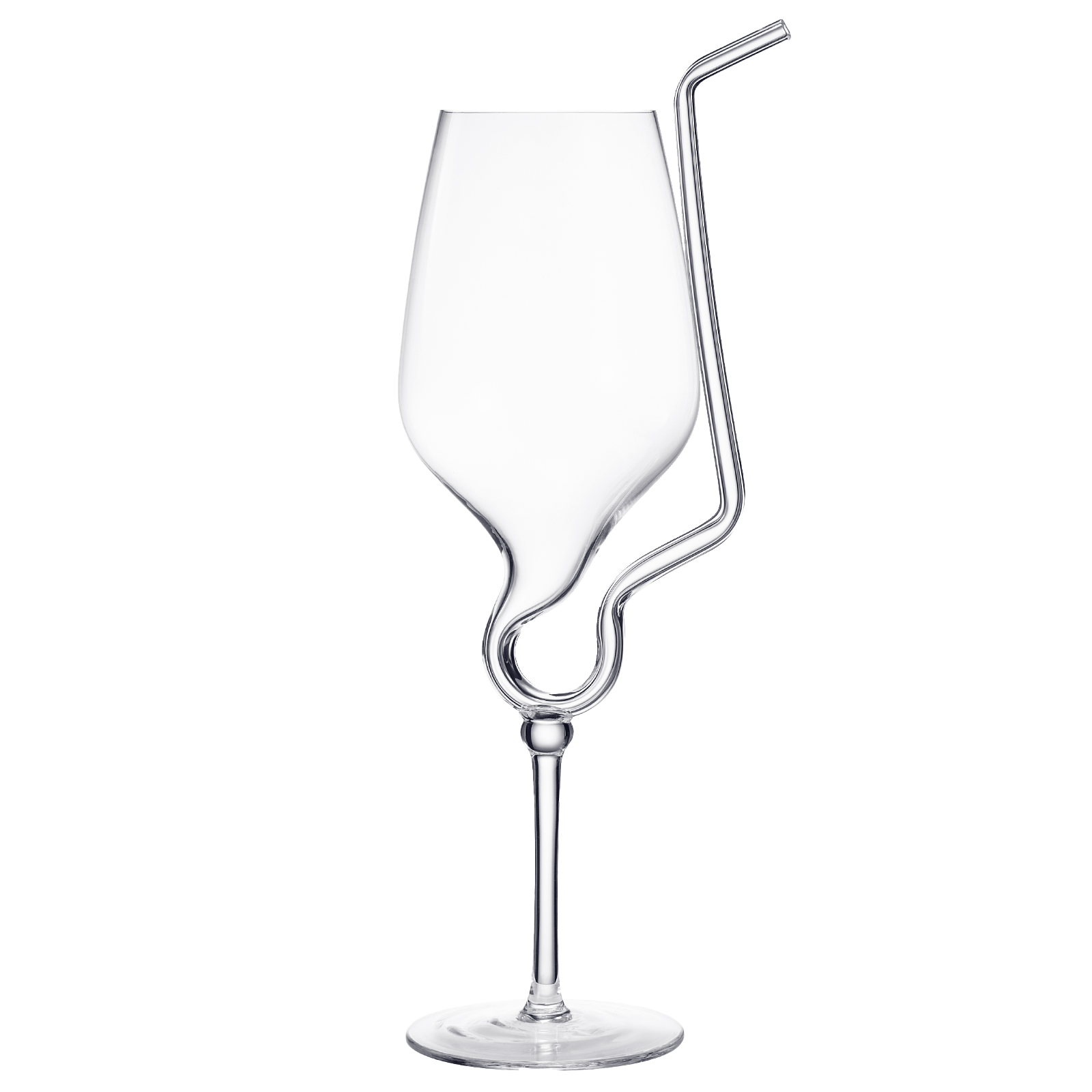 Straw Wine Glass, Spiral Vampire Wine Glass | 16oz | Stemmed Wine Glasses With A Built-In Straw, Creative Cocktail Glassware - Champagne, Gin & Tonic, Juice, Water - Ideal Birthday Cup, Gift, Wedding-0