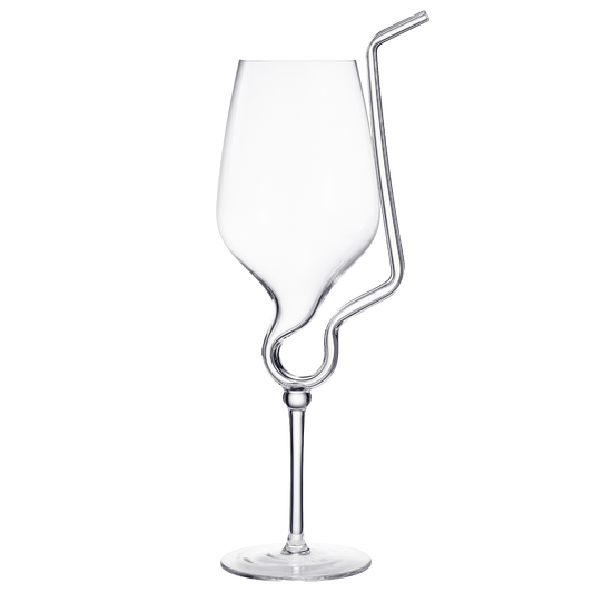 Straw Wine Glass, Spiral Vampire Wine Glass | 16oz | Stemmed Wine Glasses With A Built-In Straw, Creative Cocktail Glassware - Champagne, Gin & Tonic, Juice, Water - Ideal Birthday Cup, Gift, Wedding-0