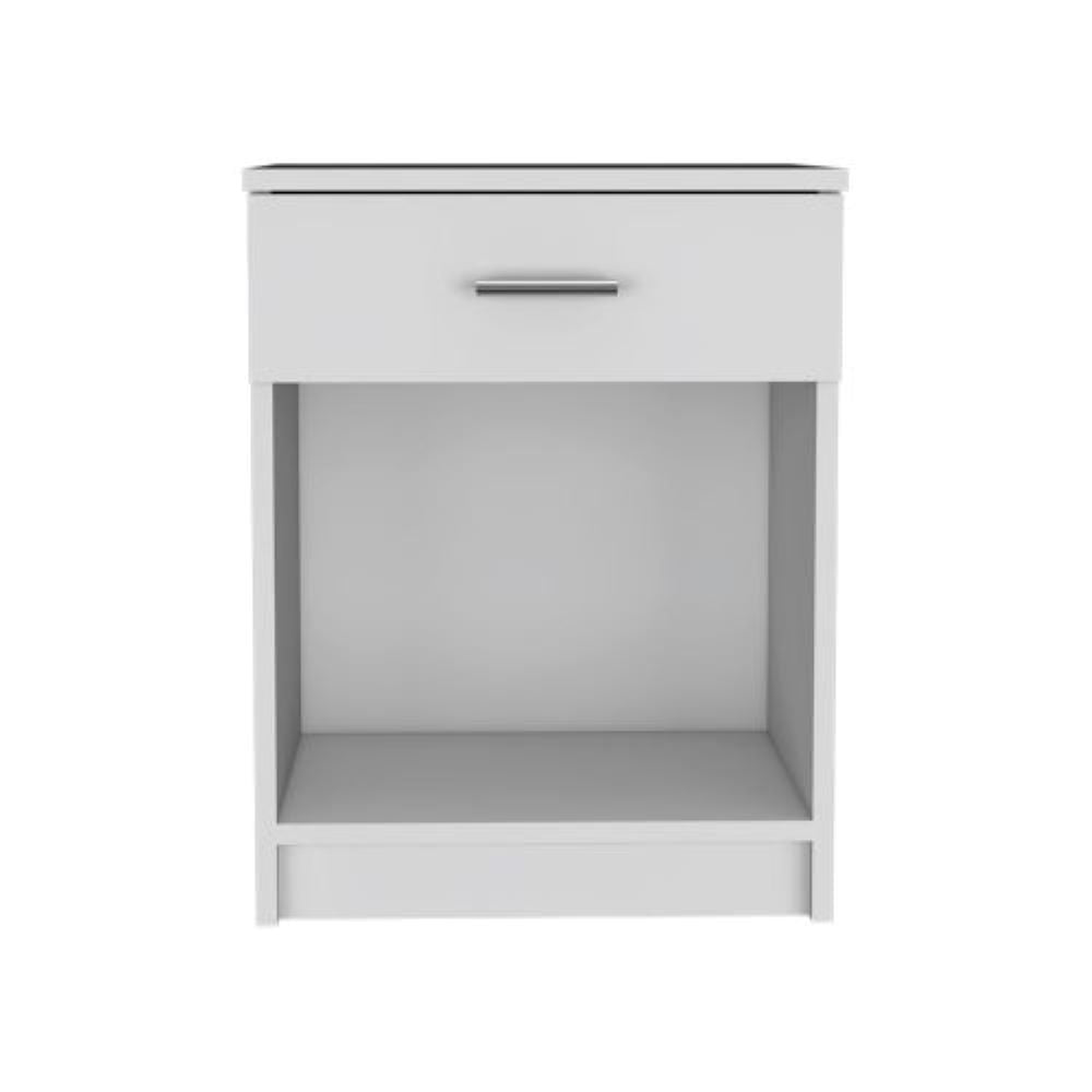 Nightstand Coco, Single Drawer, Lower Shelf, White Finish-3