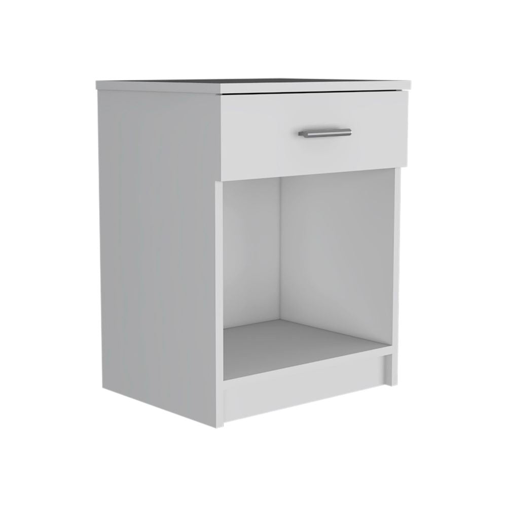 Nightstand Coco, Single Drawer, Lower Shelf, White Finish-5