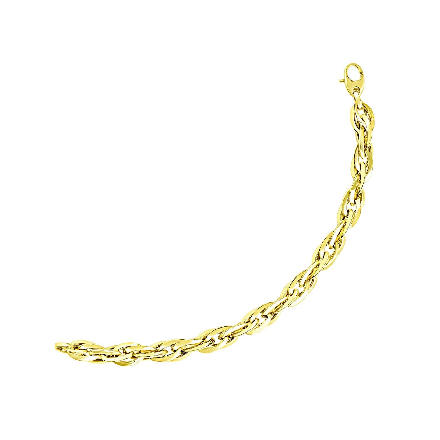 14k Yellow Gold Singapore Chain Style Thick Bracelet-0