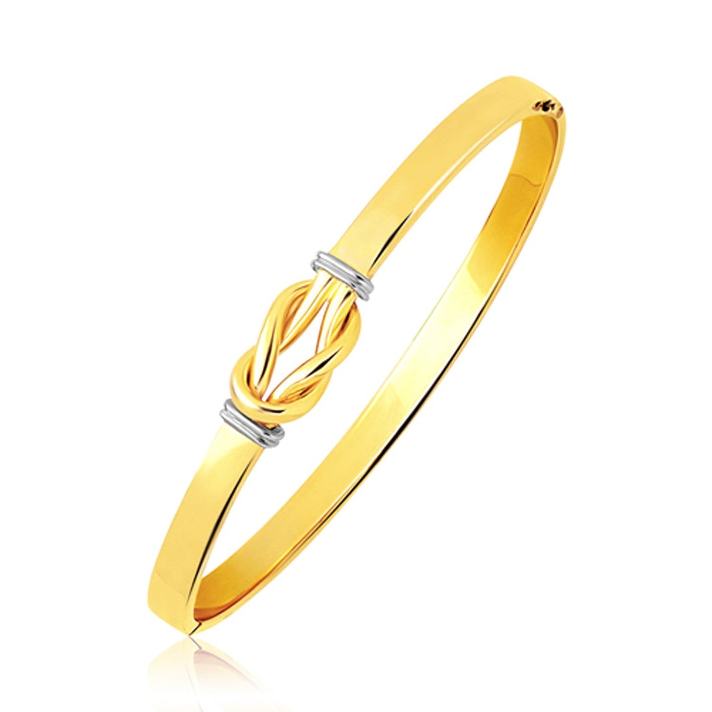 Intertwined Knot Slip On Bangle in 14k Two-Tone Gold (5.0mm)-0