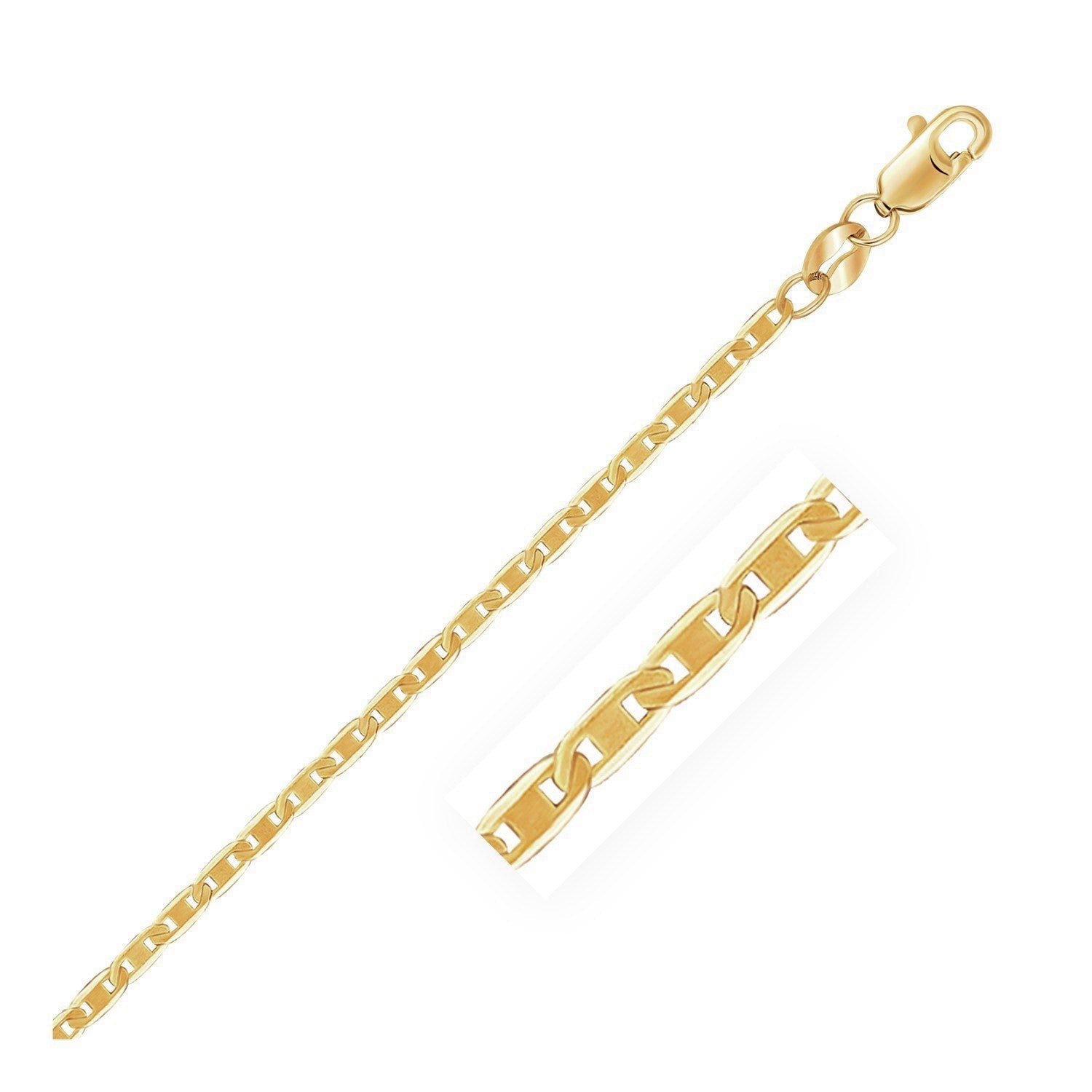 10k Yellow Gold Mariner Link Bracelet 1.7mm-0