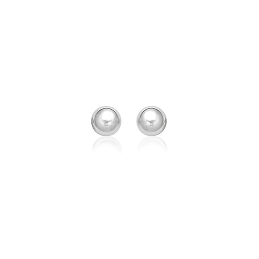 14k White Gold Classic Stud Earrings (8.0 mm)-0