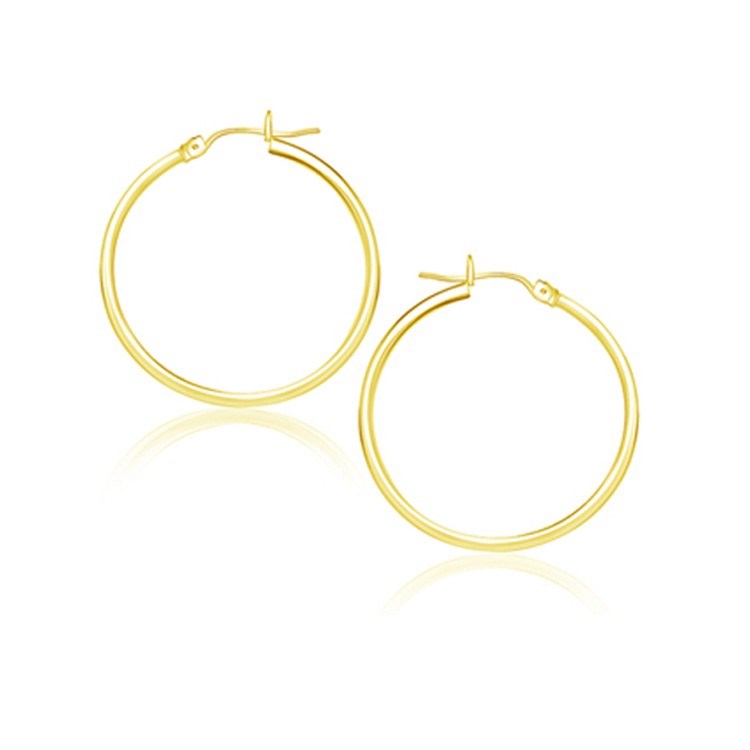 10k Yellow Gold Polished Hoop Earrings (25 mm)-0