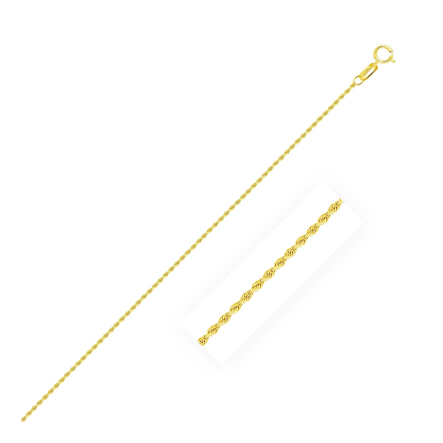 10k Yellow Gold Diamond Cut Rope Anklet 1.25mm-0