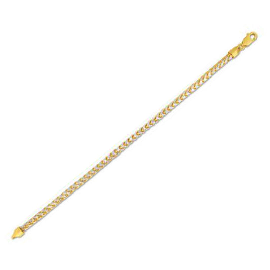 Round Pave Franco Chain Bracelet in 14k Yellow Gold (4.0 mm)-0