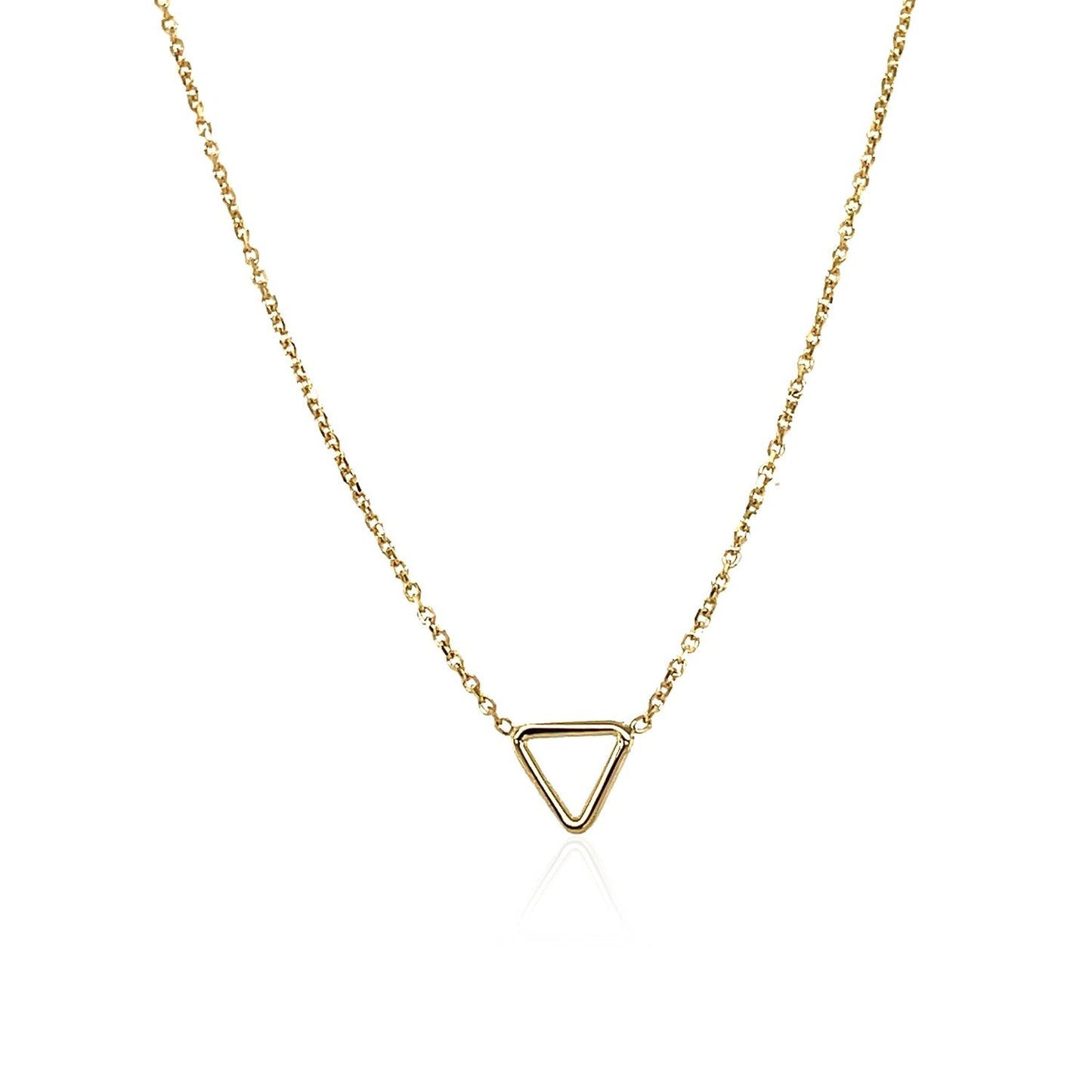 14k Yellow Gold Necklace with Petite Open Triangle Pendant-1