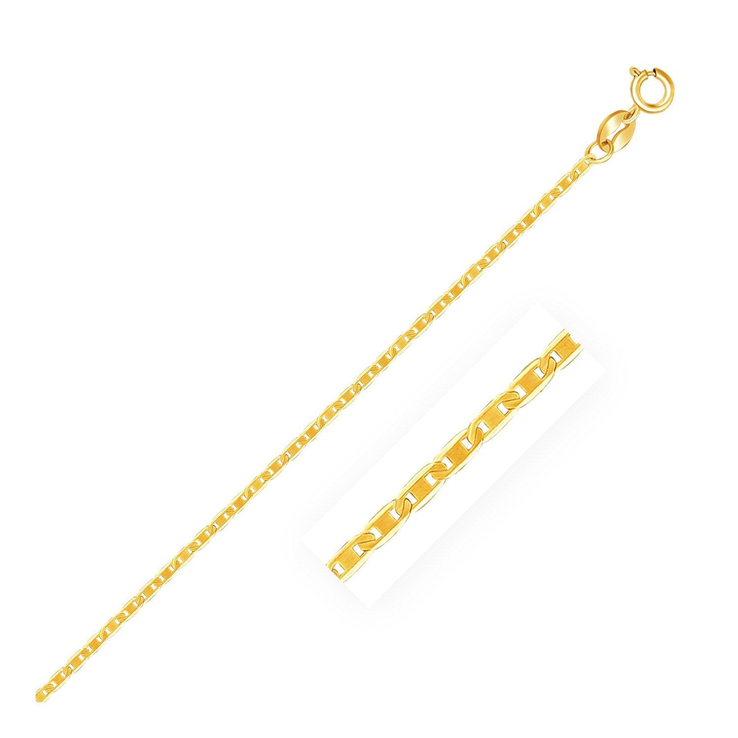 10k Yellow Gold Mariner Link Anklet 1.2mm-0