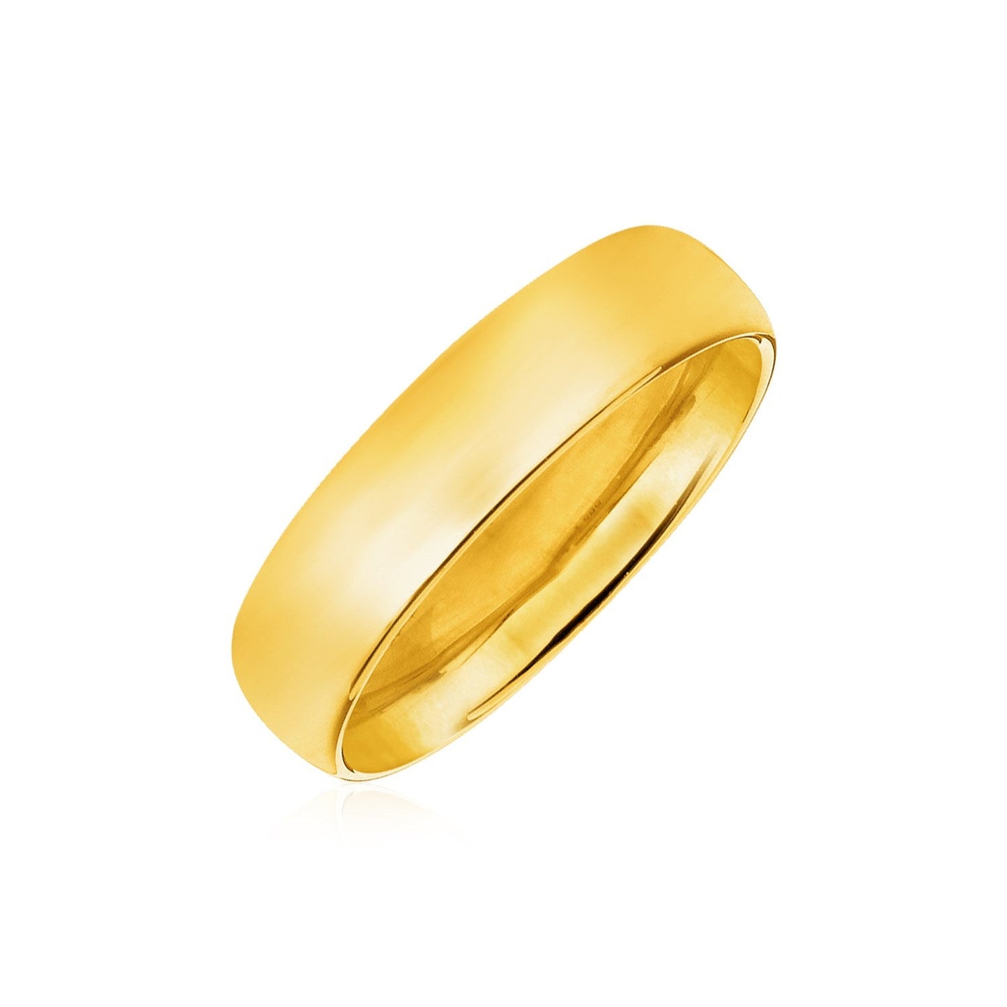 14k Yellow Gold 6mm Comfort Fit Wedding Band-0