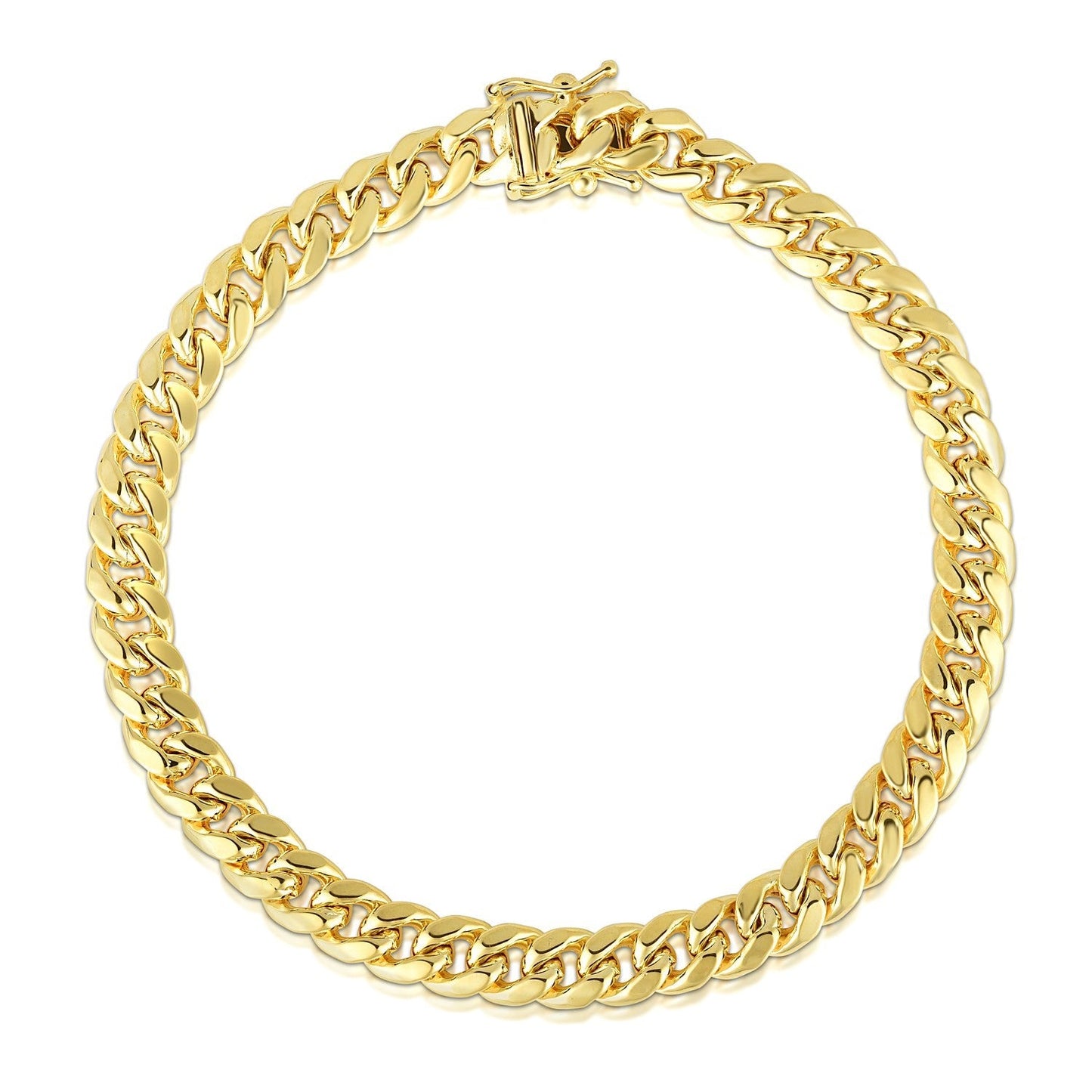 10.7mm 10k Yellow Gold Semi Solid Miami Cuban Bracelet-1