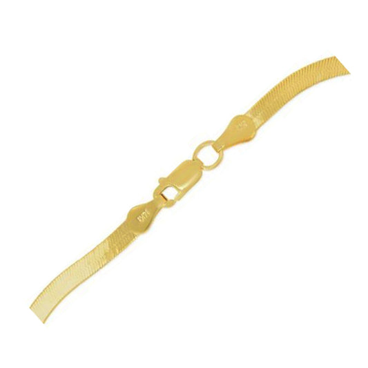 1.5mm 14k Yellow Gold Super Flex Herringbone Anklet-0