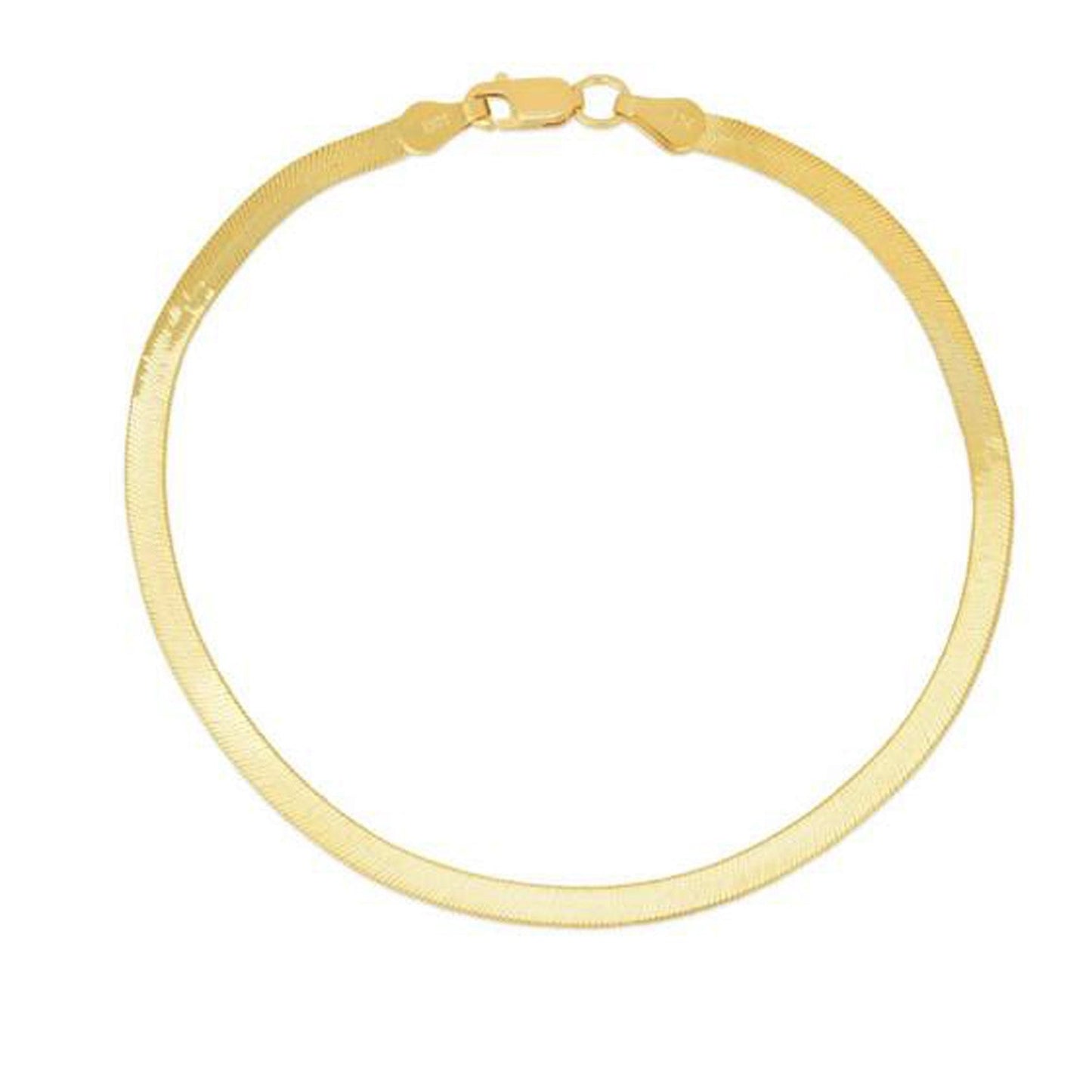 1.5mm 14k Yellow Gold Super Flex Herringbone Anklet-1