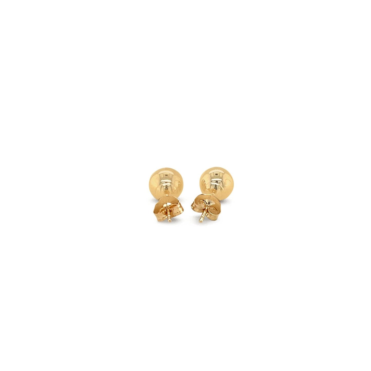 10k Yellow Gold Round Stud Earrings (6.0 mm)-2