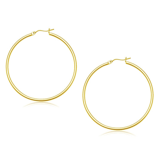 10k Yellow Gold Polished Hoop Earrings (45 mm)-0