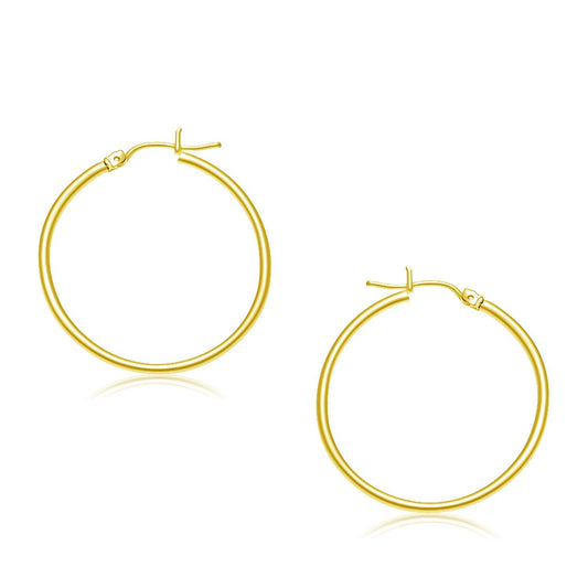 10k Yellow Gold Polished Hoop Earrings (30 mm)-0